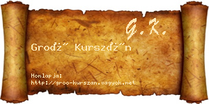 Groó Kurszán névjegykártya